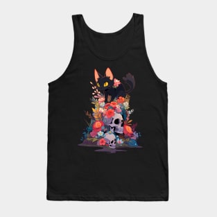 Cat on a skilled Tank Top